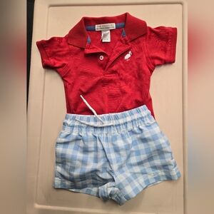 3 Piece Beaufort Bonnet Company set. 6-12 mos.